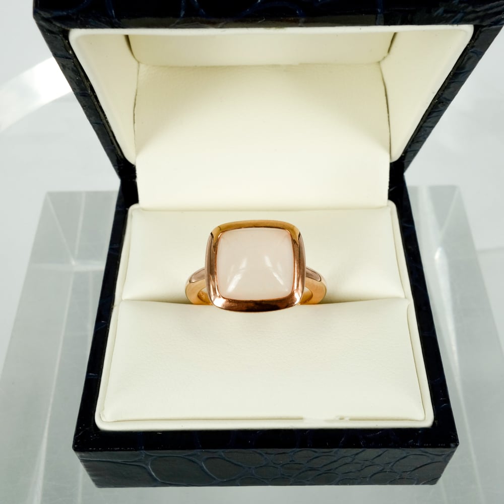 Image of M:3079 Sterling silver gold plate rose quartz dress ring 