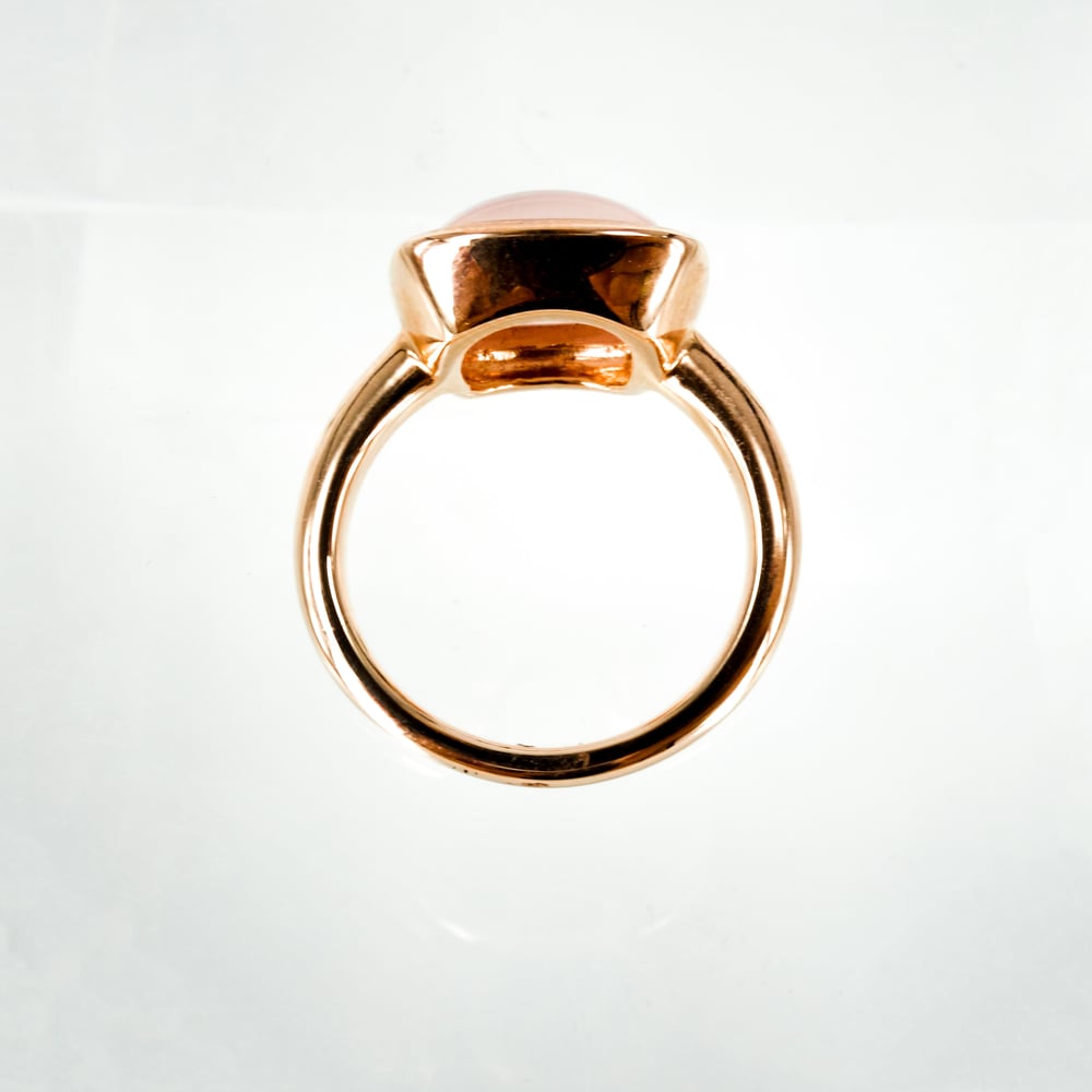 Image of M:3079 Sterling silver gold plate rose quartz dress ring 