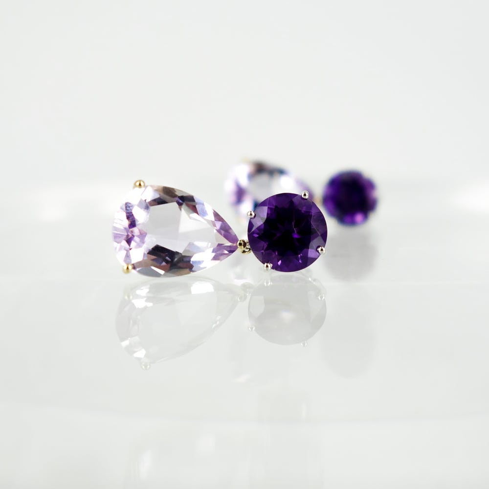 Image of m3124 - Purple Amethyst drop earrings 