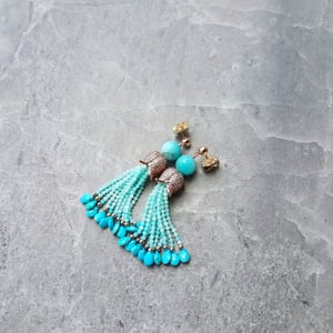Amazonite & Turquoise Tassel Earrings 