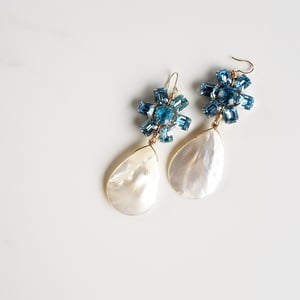 Blue Vintage Rhinestone Earrings
