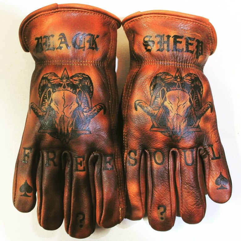 Tattooed And Branded Gloves Greezmunky Kustoms