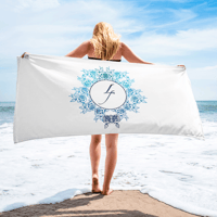 Laminar Flow - "Turquoise Roses" - Beach Towel