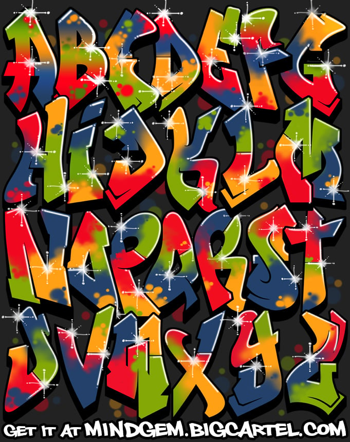 Image of Graffiti Font - Chrome