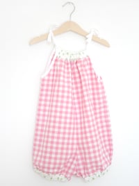 Image 4 of 50s Playsuit - pink or green check
