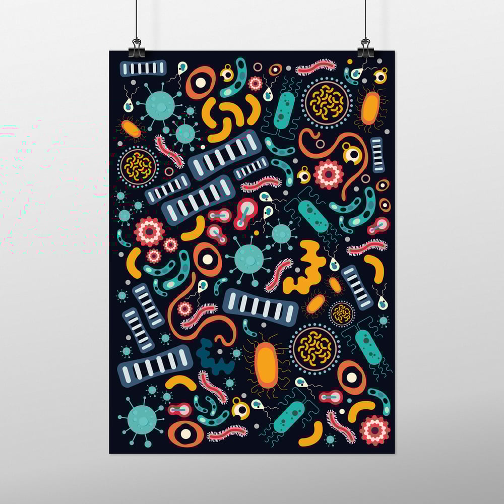 Image of  Bacteria and virus poster, The Future of our World by 2050, Vector and Illustration Art Work, Graph