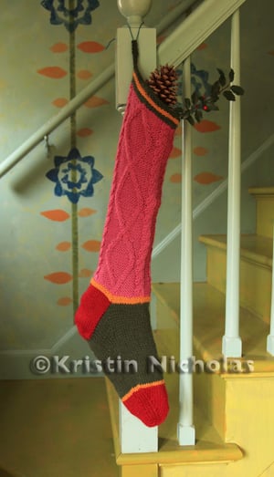 Image of Knit PDF - Kristin's Colorful Christmas Stocking Pattern Download