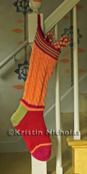 Image of Knit PDF - Kristin's Colorful Christmas Stocking Pattern Download