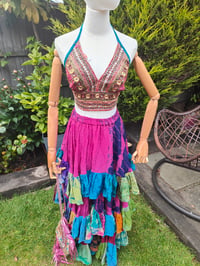 Image 10 of Wanderlust maxi skirt / bandeau dress -pink rainbows 6-12