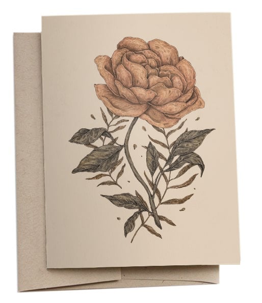 Image of Peony and Fern Card