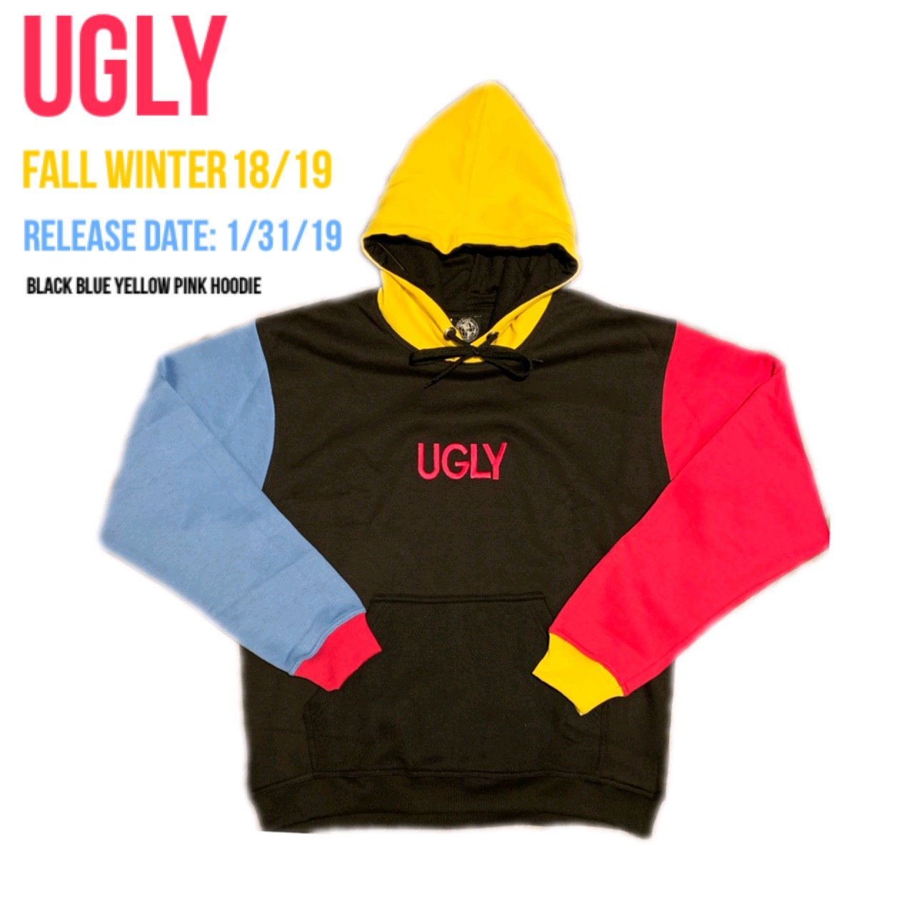 Blue pink sales and yellow hoodie