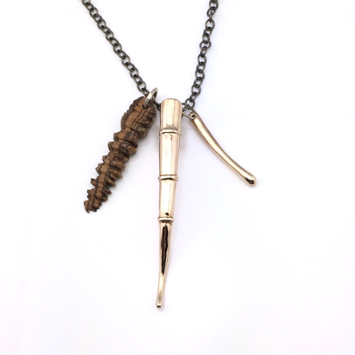 Image of SMALL TENDRIL PENDANT WITH WOOD 