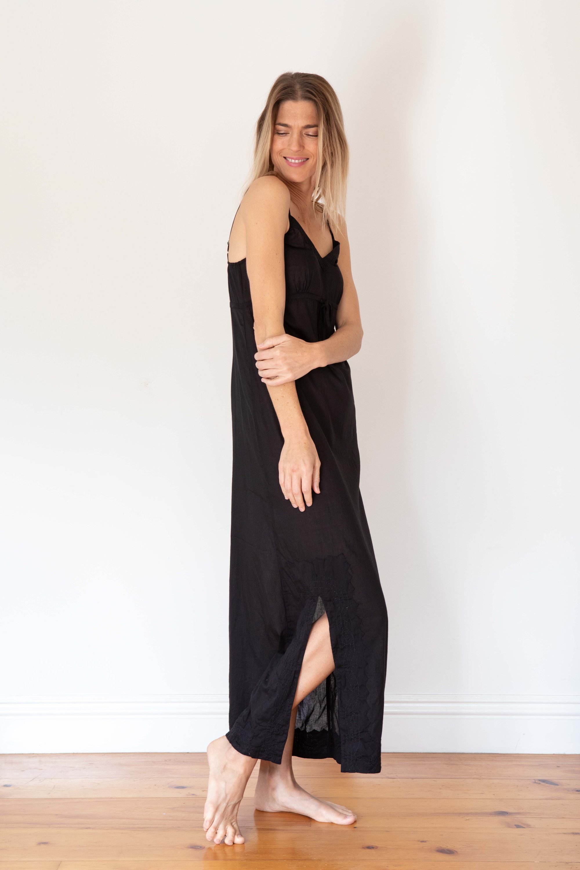 Long Slip Dress with Tie | Kerry Cassill - Luxury Indian printed ...