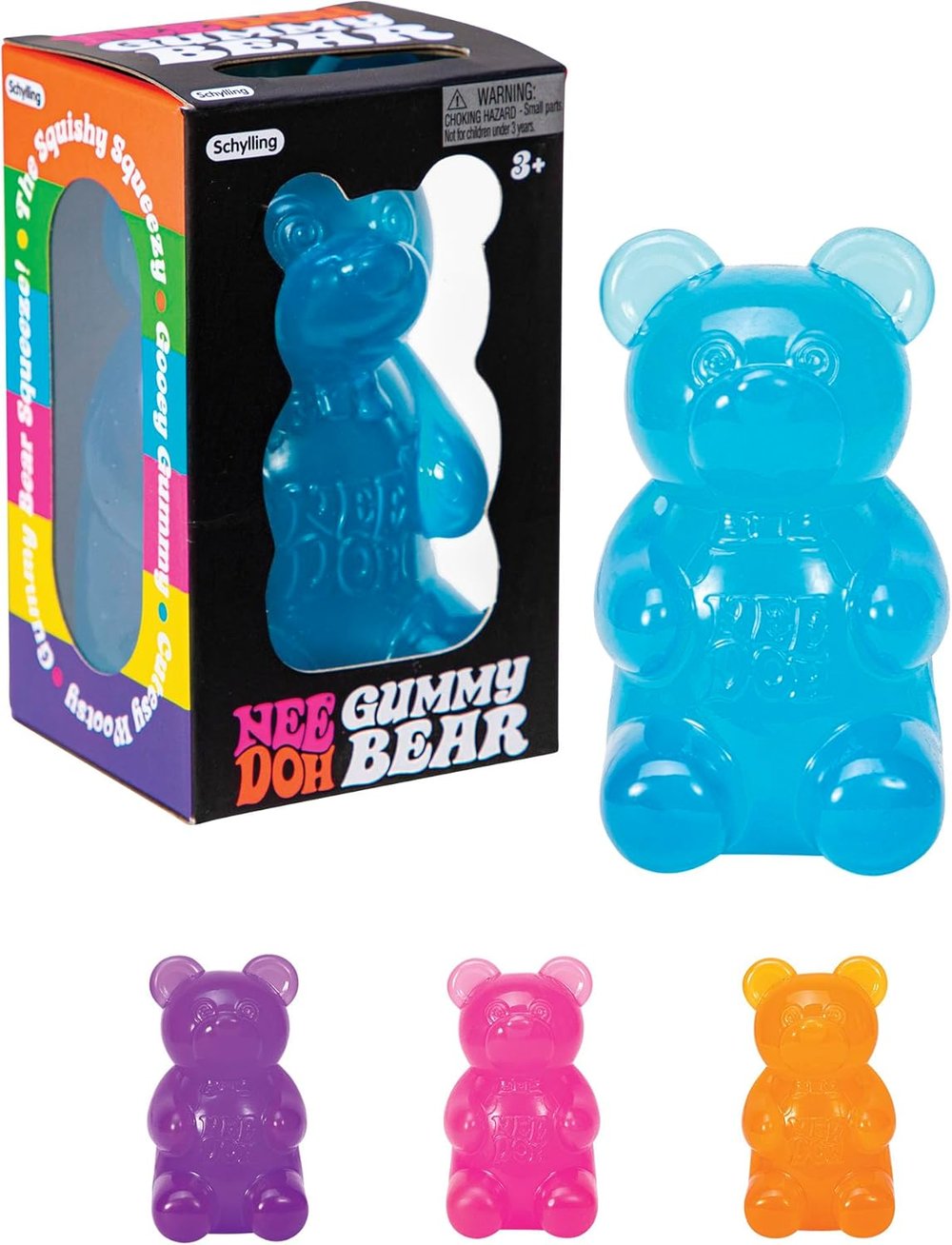 Image of 8cm NeeDoh Cute Gummy Bear Sensory Squeeze Toy with Jelly-like Filling Slow Rebound Stress Relief To