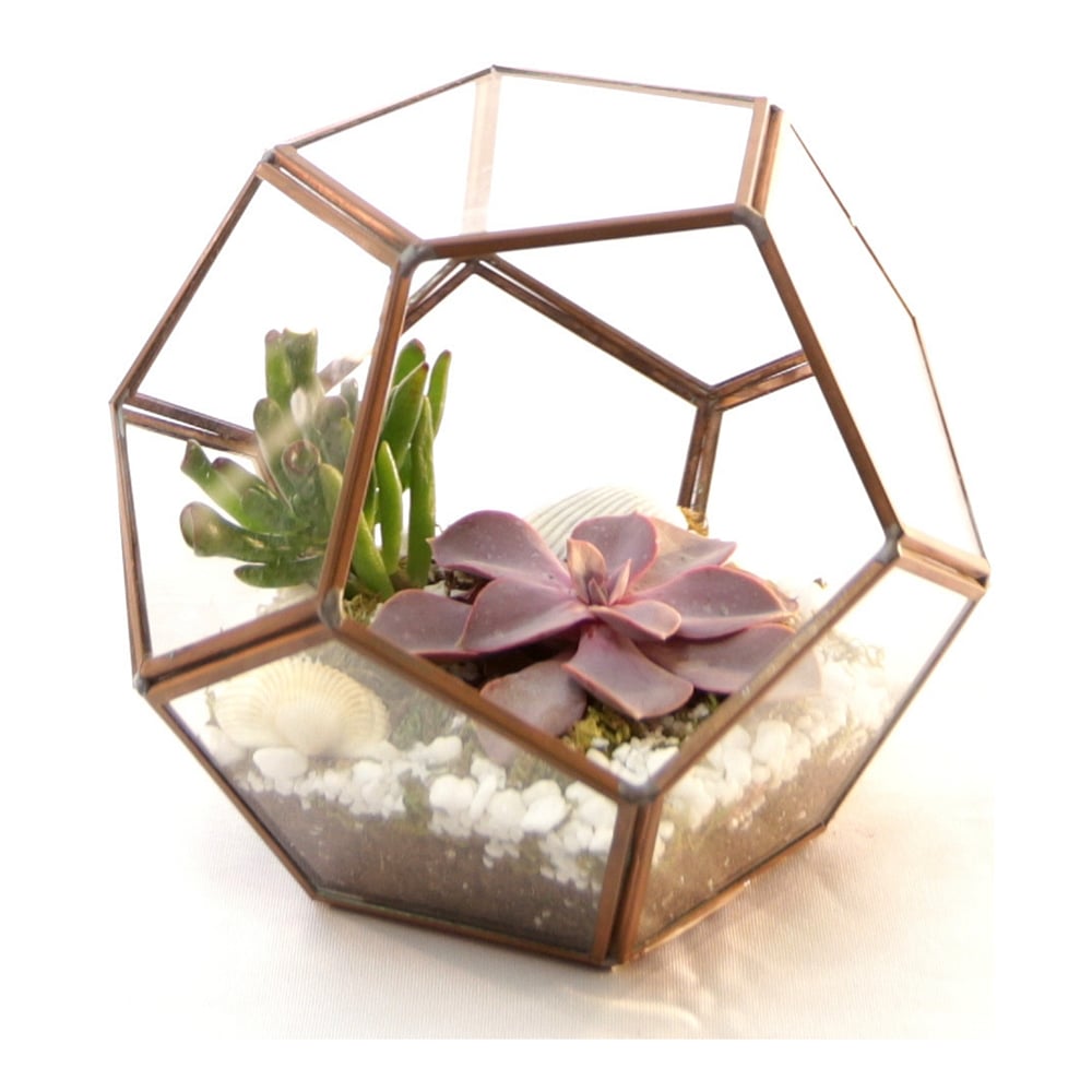 Image of Geometric terrarium prism copper