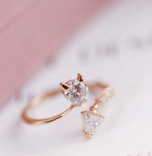 Devil wears Prada Zircon Rose Gold Adjustable Ring | Open Ring | Rose Gold  Ring | Jewel Palor