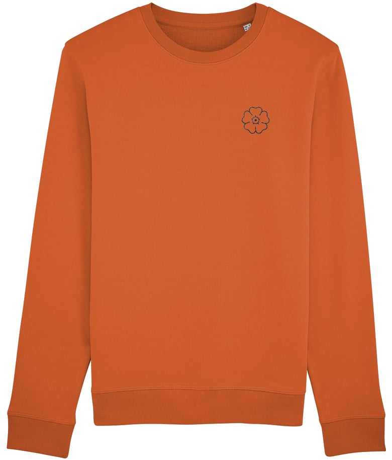 Image of BADD DAYS ONLY Embroidered Flower Sweatshirt Bright Orange