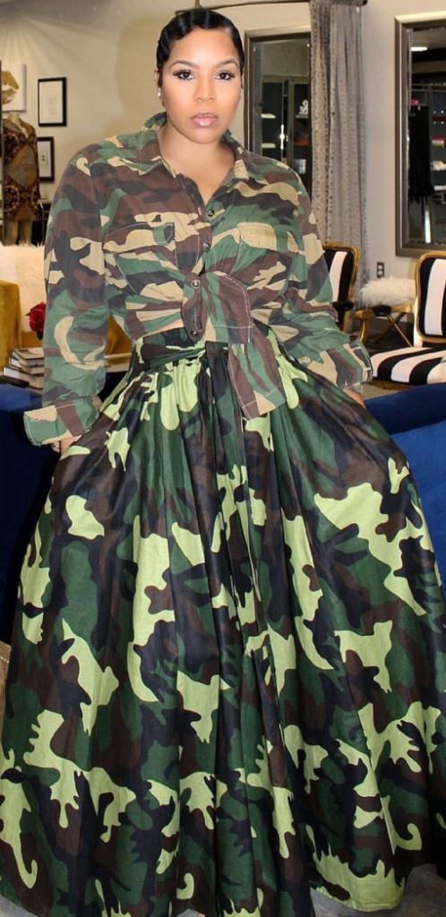 Image of She army fatigue skirt