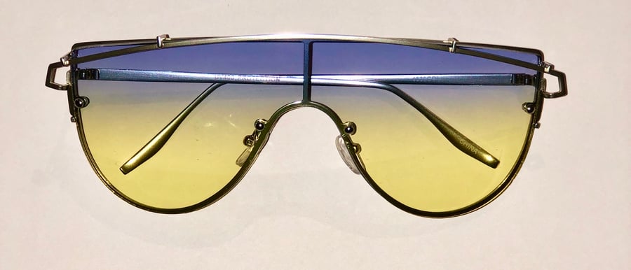 Image of Rimless Metal Crossbar Sunglasses