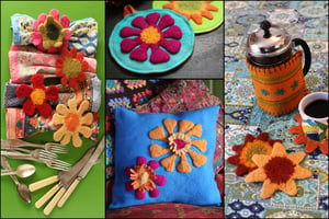 Image of Knit PDF - Sunflowers and Zinnias to Knit and Felt Download