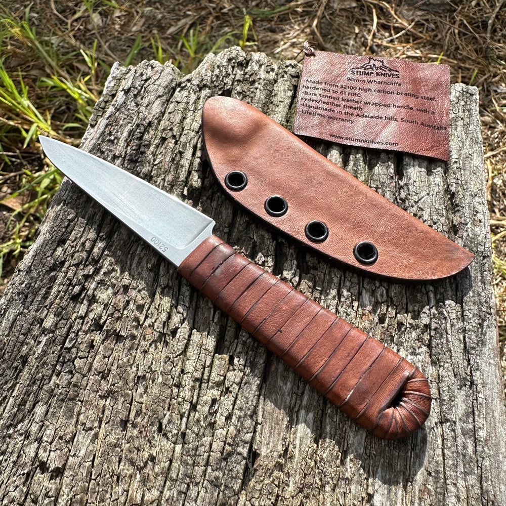 Image of 90mm Wharncliffe 52100 leather 