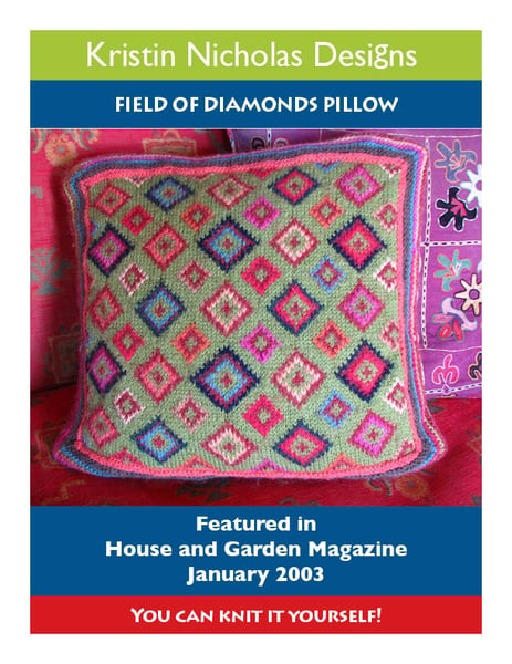 Image of Knit PDF - Field of Diamonds Pillow Download