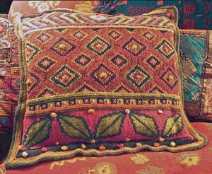 Image of Knit PDF - Turkish Leaves Pillow Download