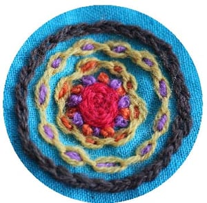 Image of Crewel Embroidery PDF - Circles Sampler Pattern Download