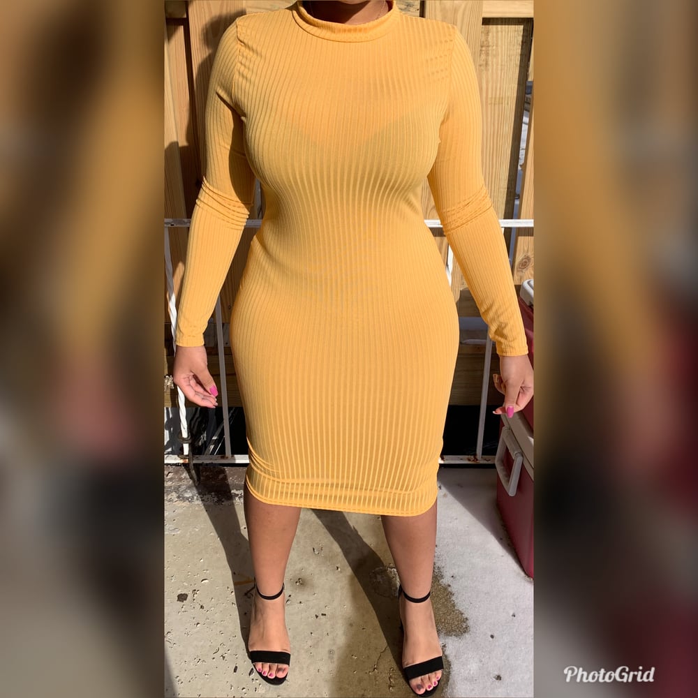 Image of Golden midi dress