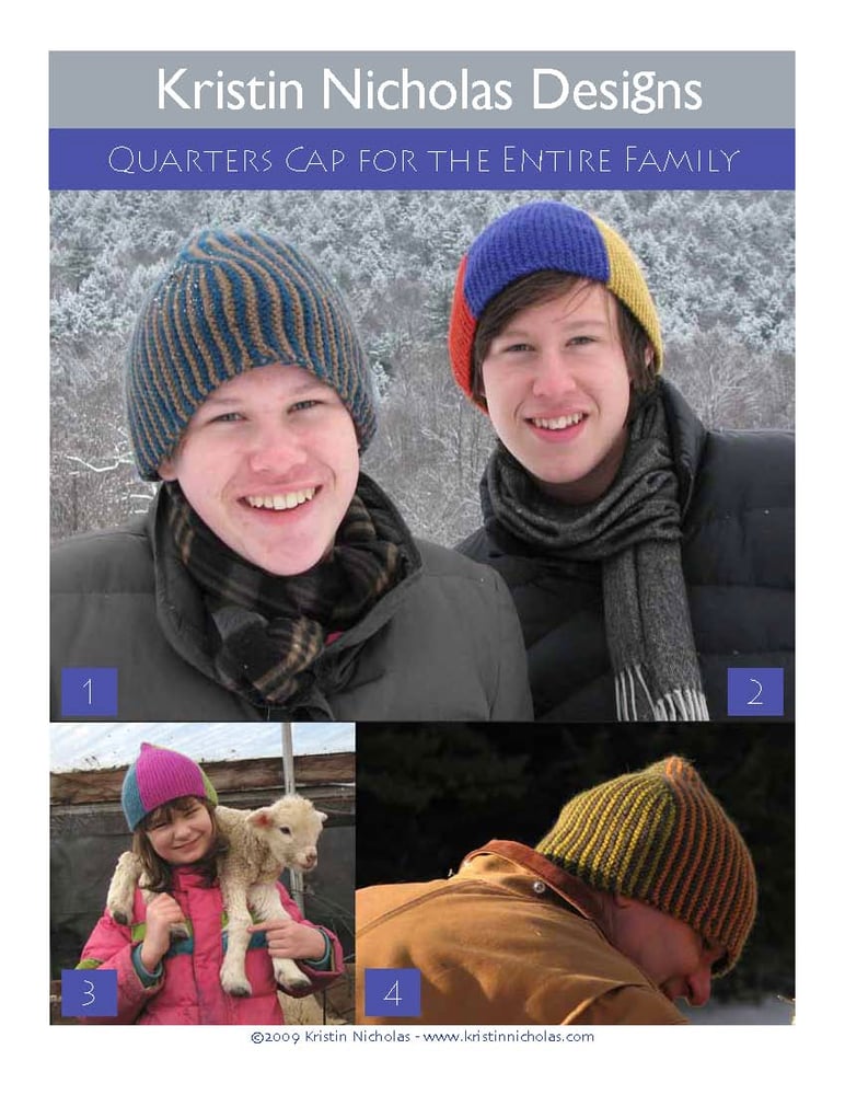 Image of Knit PDF - Quarters Cap for Adults, Kids and Babies Download