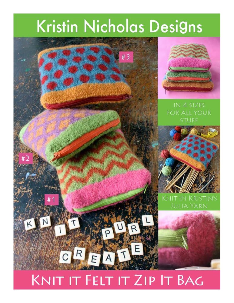 Image of Knit PDF - Knit It • Felt It • Zip It Bag Download