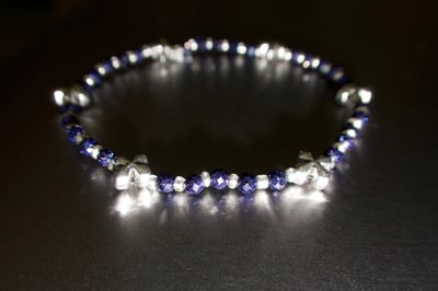 Image of Blue Sandstone Cross Bracelet 