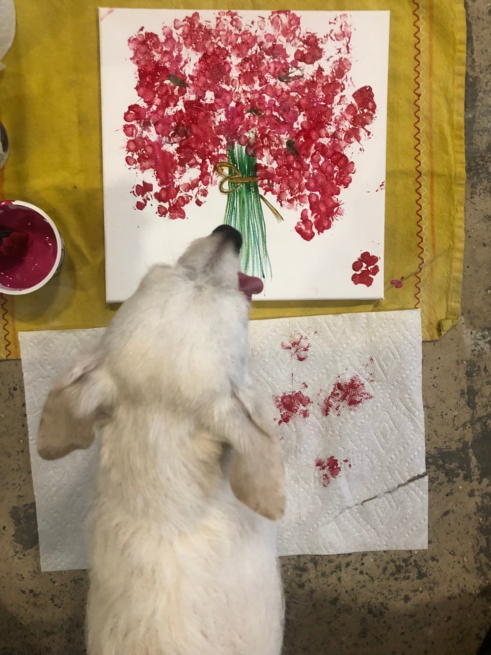 Original Art: Bouquet of Flowers by Melo the dog