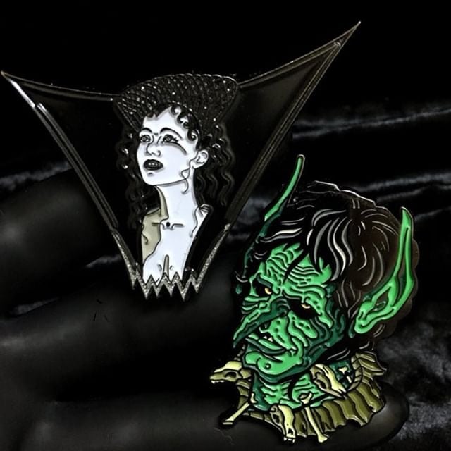 Image of Dark Lili by Demonic Pinfestation and Blix by Ghoulish Gary Pullin