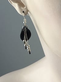Image 1 of Pixie Fan Beaded Drop Bike Inner Tube Earrings 