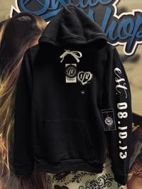 Image 1 of PL Ladies Splatter Heart Hoodie 