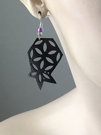 Image 1 of Piña Blossom Sacred Geometry Bike Inner Tube Earrings  