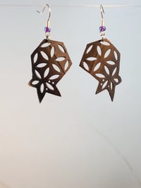 Image 2 of Piña Blossom Sacred Geometry Bike Inner Tube Earrings  
