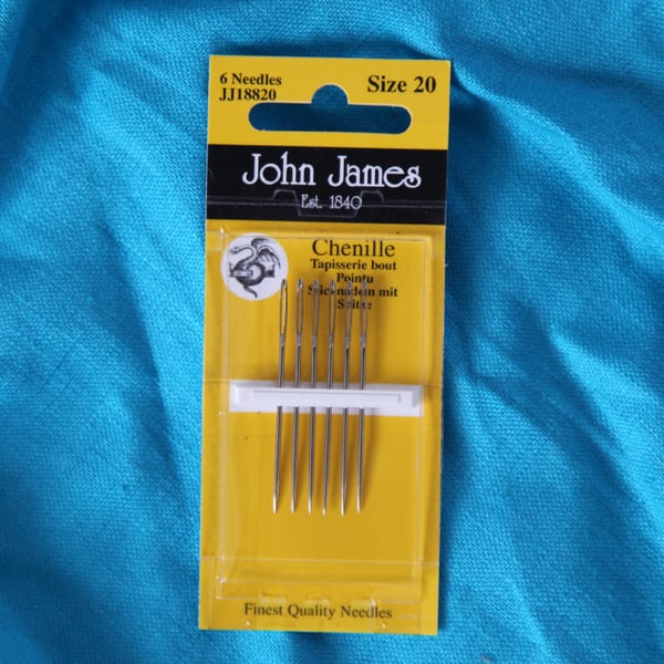 Image of Chenille Needle Pack of 6 for Crewel Embroidery - Size 20