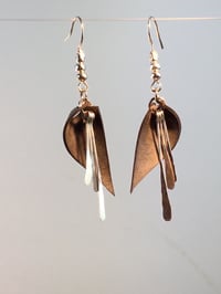 Image 2 of  Leaf Point Pixie Fan Drop Bike Inner Tube Earrings 