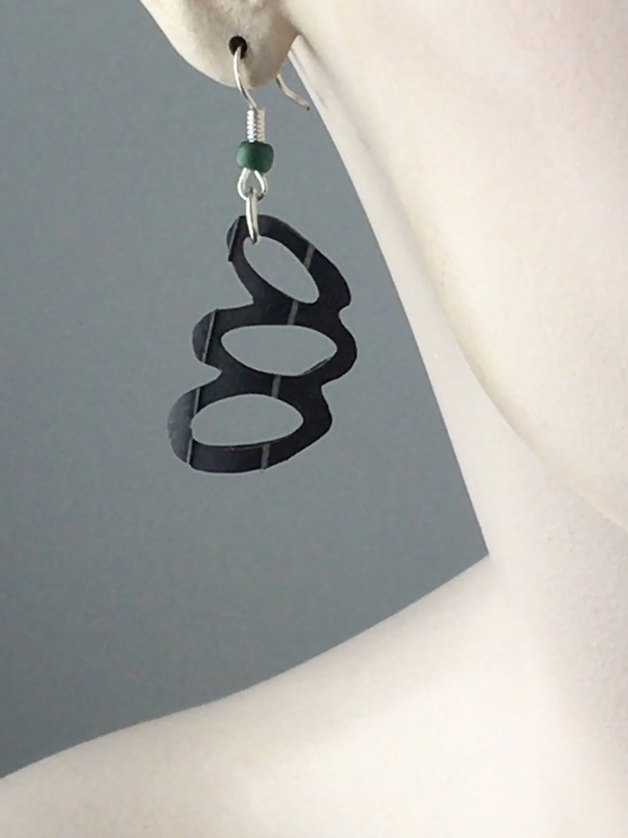 Balanced Cairn 3 Stack Bike Tire Inner Tube Earrings ReTired Generation