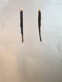 Image 2 of Gradient 4 Tier Figure Forming Feather Bike Tire Inner Tube Earrings 