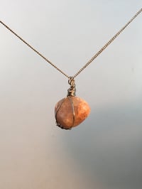 Image 2 of Love Wrapped Rose Quartz Tumbled River Stone Necklace