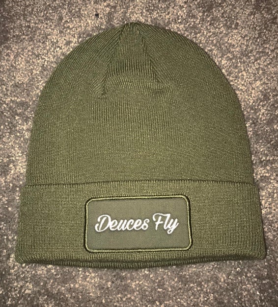 Image of Deuces Fly Olive Beanie