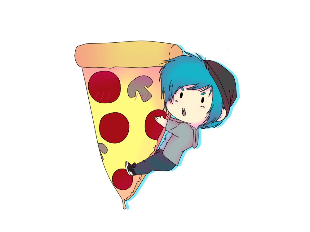 Hugging Pizza Sticker 