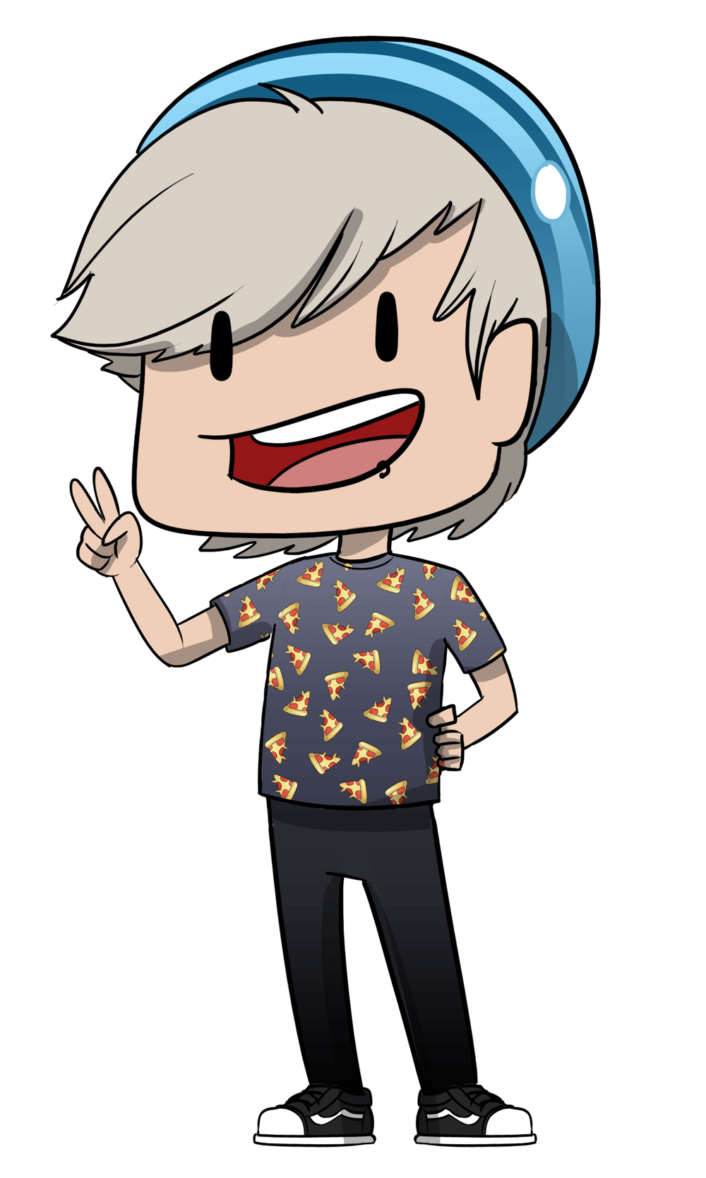 Cartoon Robby Sticker (Gray Hair)