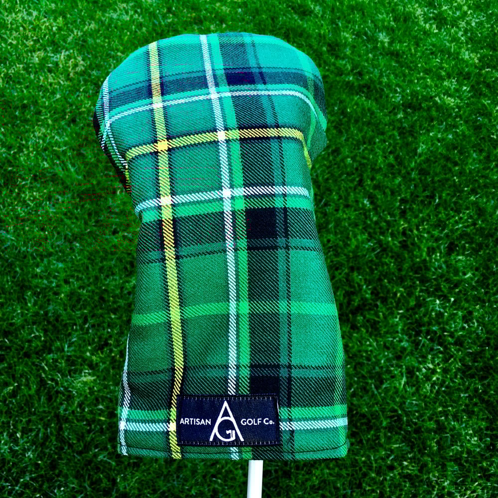 Image of Glasgow Celtic FC Green & White Tartan Golf Head Covers