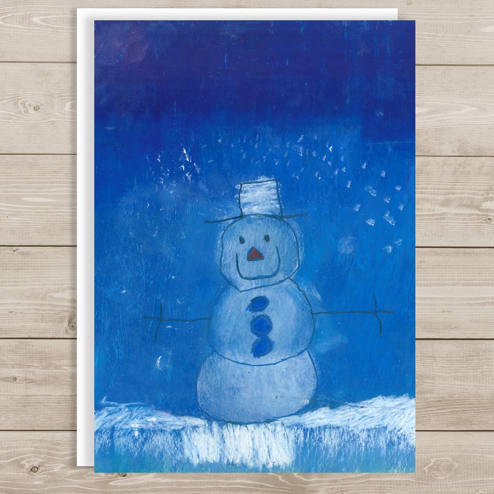 Image of Nighttime Snowman <br> "Wonder-Filled Holiday"