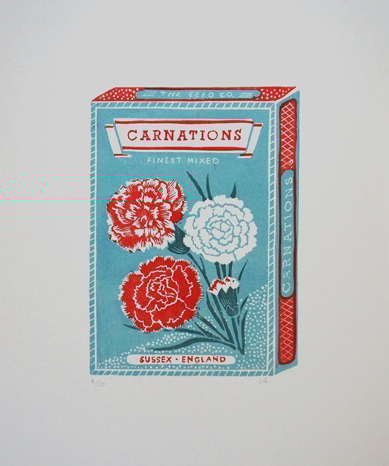 Image of January Print - Carnations