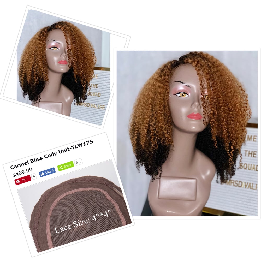 Image of Naturally curly 2 tone wig 